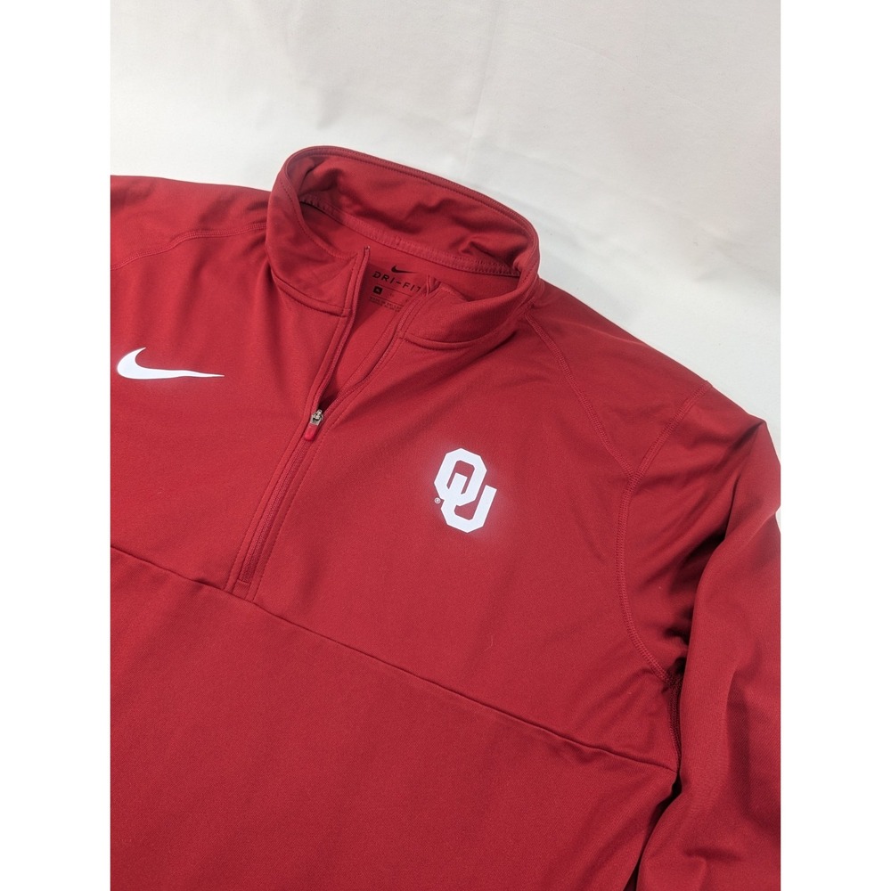 Nike Oklahoma Sooners Men's 1/4 Zip Pullover Dri-Fit Performance Wicking Size XL